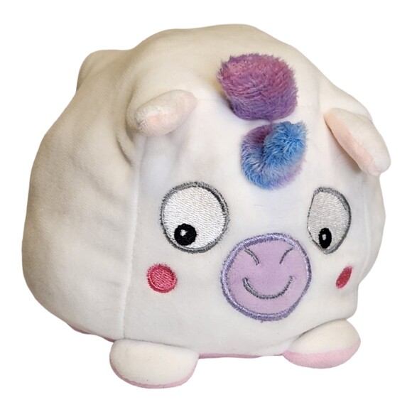 Rainbow Dreams 2019 Reversible Plush Unicorn ~ Pink/White 6" - Picture 1 of 13